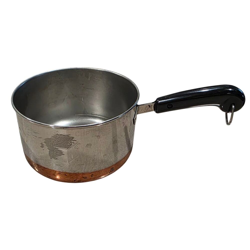 Vintage Revere Ware 1801 Copper Bottom 1 Cup Measuring Pan Set of 4 Mini